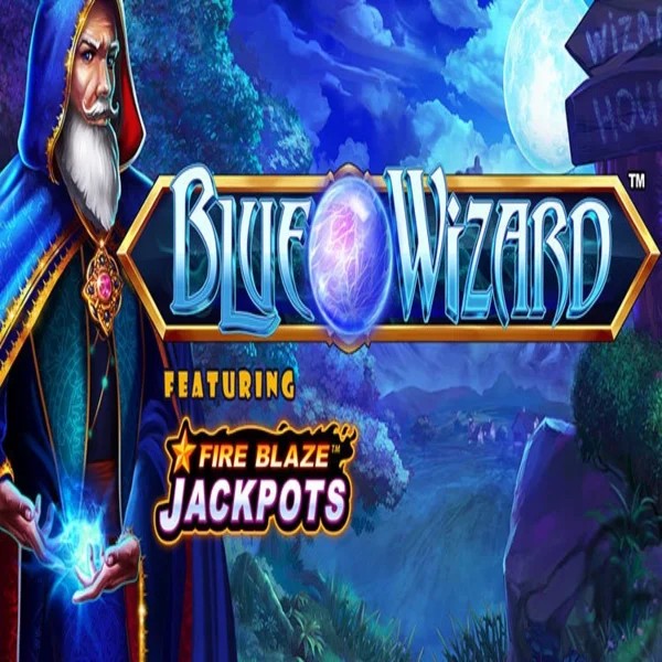 Blue Wizard Fire Blaze Jackpots logo – Slots by Rarestone Gaming at Betamo Casino